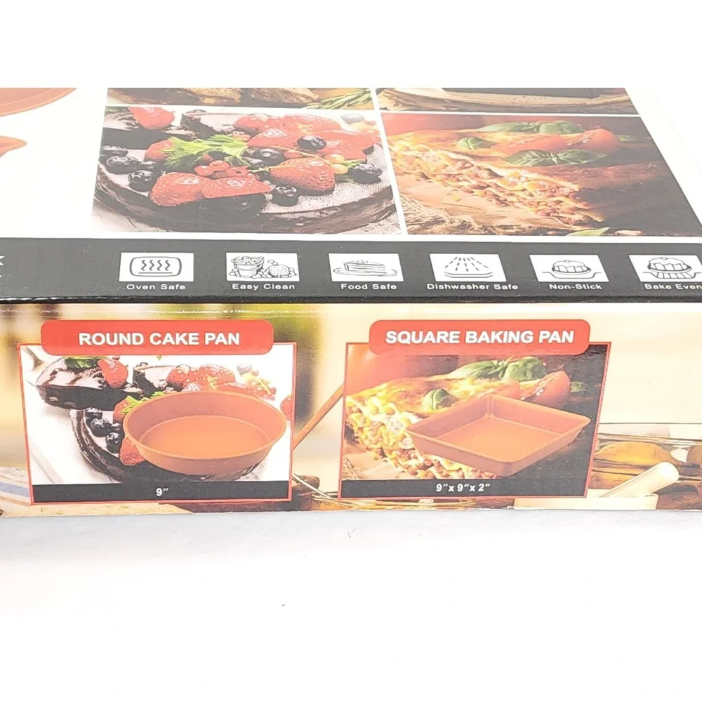 Culinary Edge Copper Ceramic Nonstick‎ Bakeware Set, Assorted Items, 4 Piece